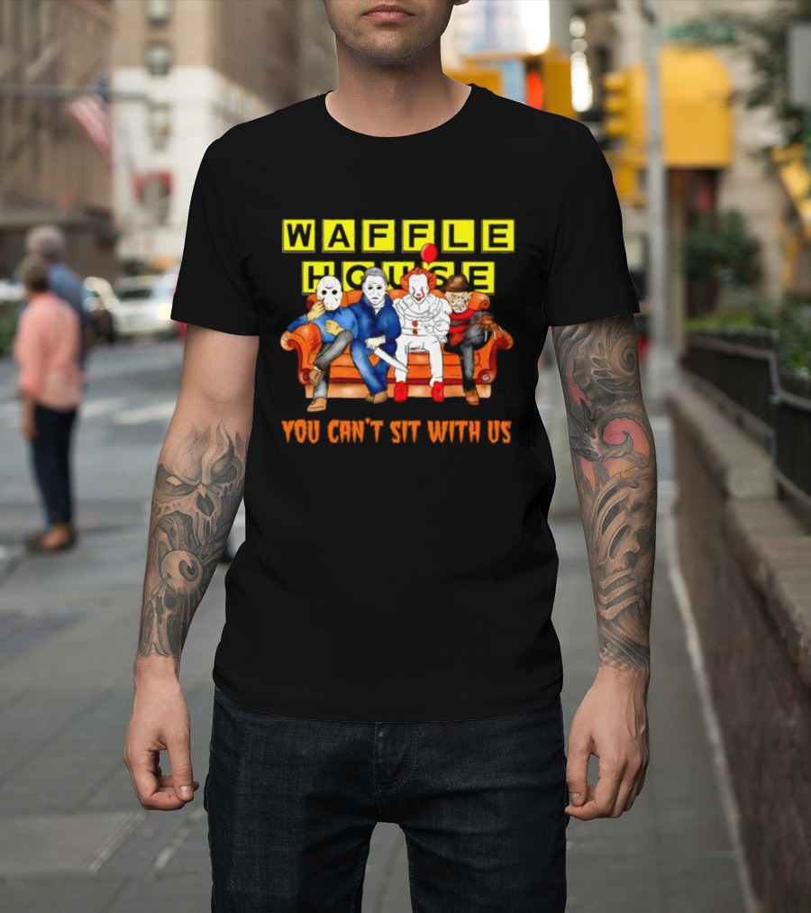 Waffle House X Horror Movie Friends Halloween 2026 You Can't Sit With Us T-Shirt