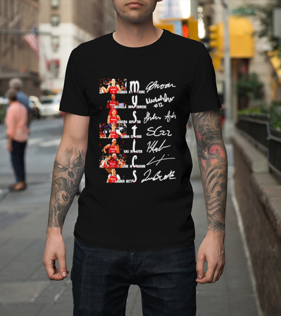 Washington Mystics Amoore Onyenwere Austin Citron Irjafen Mcmahon Betts Signatures Basketball Team Players T-Shirt