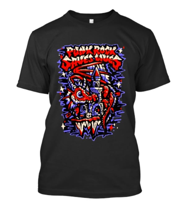 Punk Rock Saves Lives Dragon Castle Fantasy T-Shirt