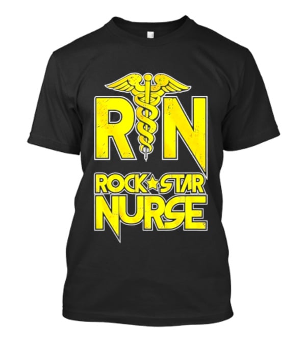 RN Rock Star Nurse Medical Professional Caduceus T-Shirt
