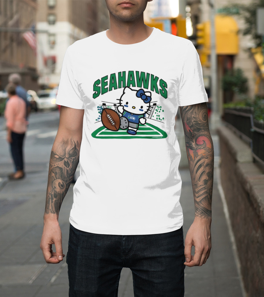 Hello Kitty Seattle Seahawks Football Stadium Kickoff T-Shirt