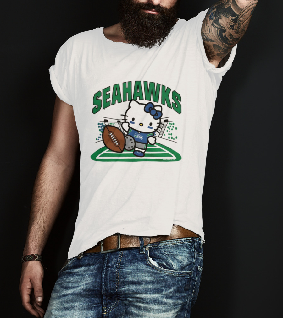 Hello Kitty Seattle Seahawks Football Stadium Kickoff T-Shirt