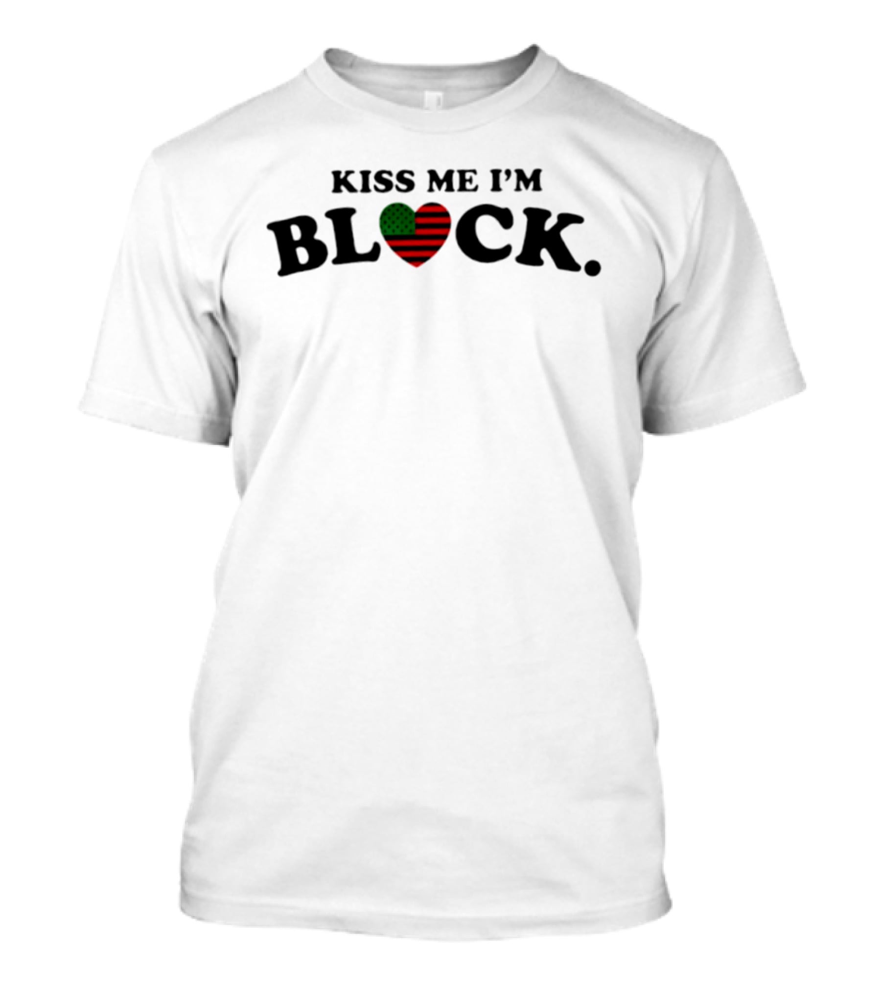 Kiss Me I'm Block St Patrick's Day Flag Heart T-Shirt