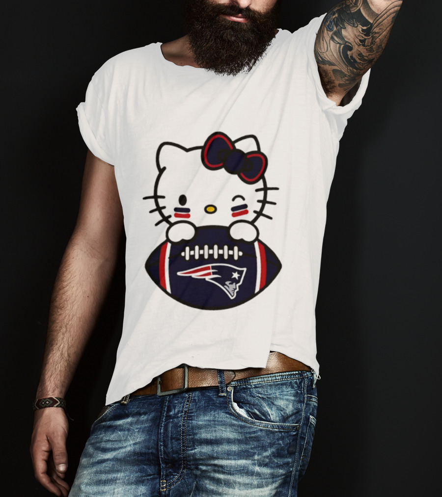 New England Patriots Hello Kitty Collaboration 2026 Football Season T-Shirt