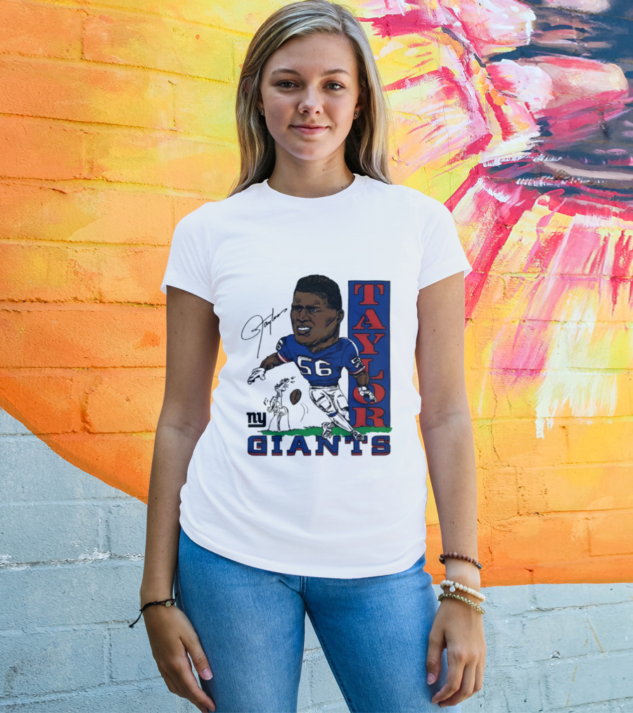 New York Giants Lawrence Taylor 56 Caricature Player T-Shirt