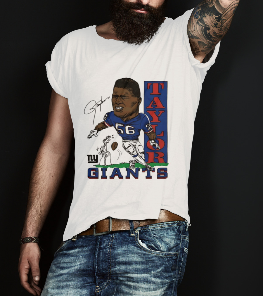 New York Giants Lawrence Taylor 56 Caricature Player T-Shirt