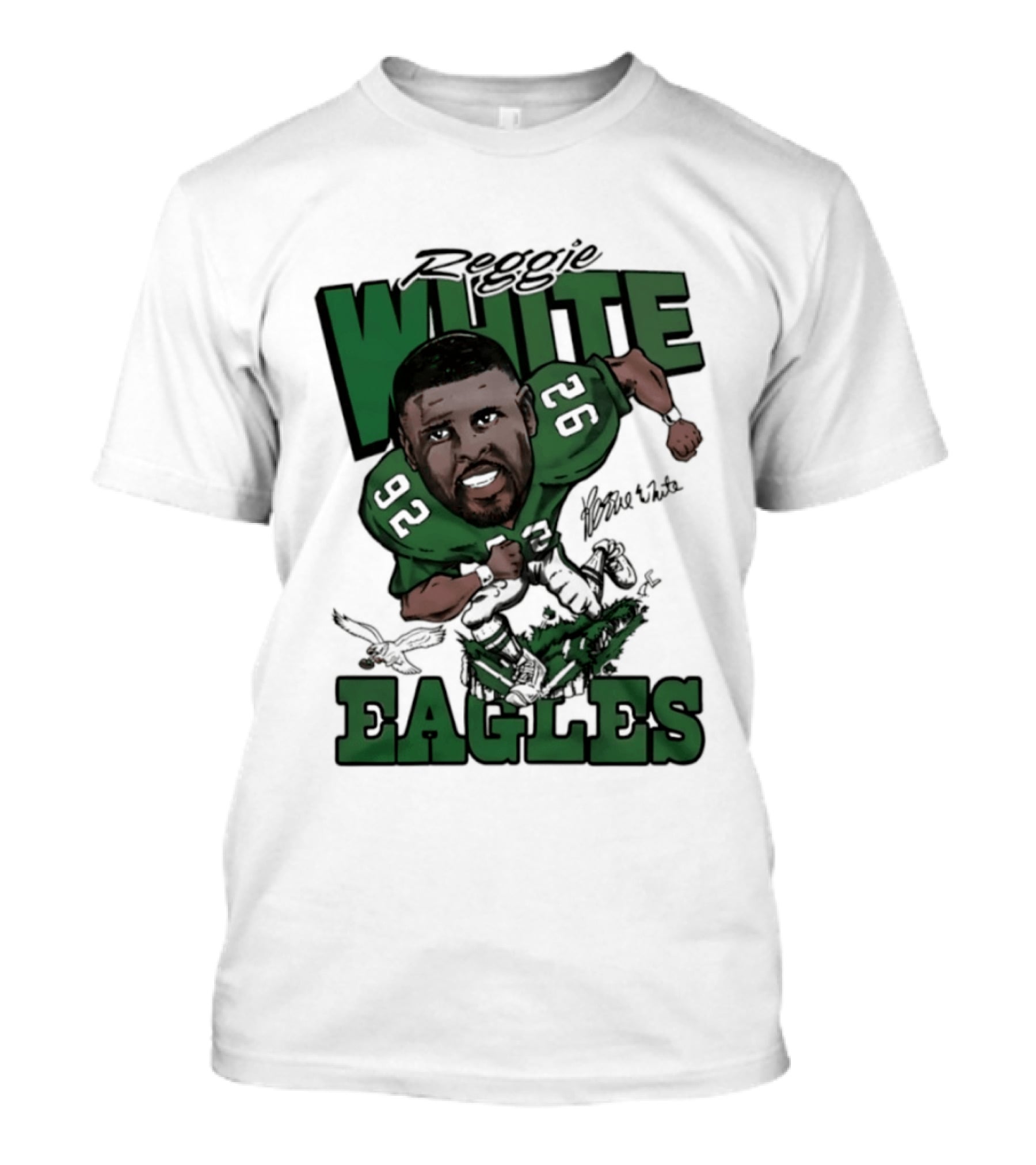 Philadelphia Eagles Reggie White 92 Player Caricature T-Shirt