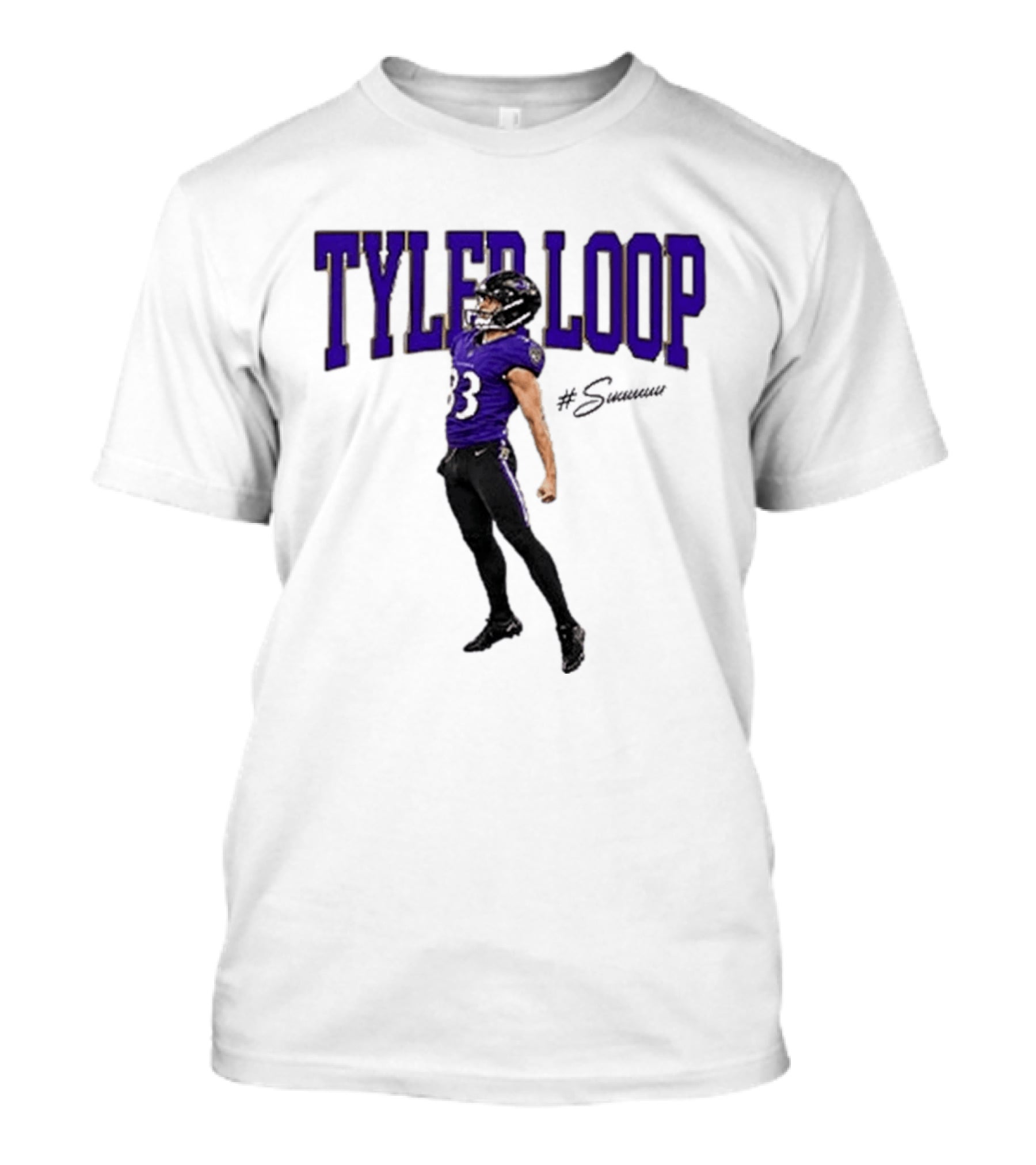 Tyler Loop Baltimore Football Player Celebration T-Shirt
