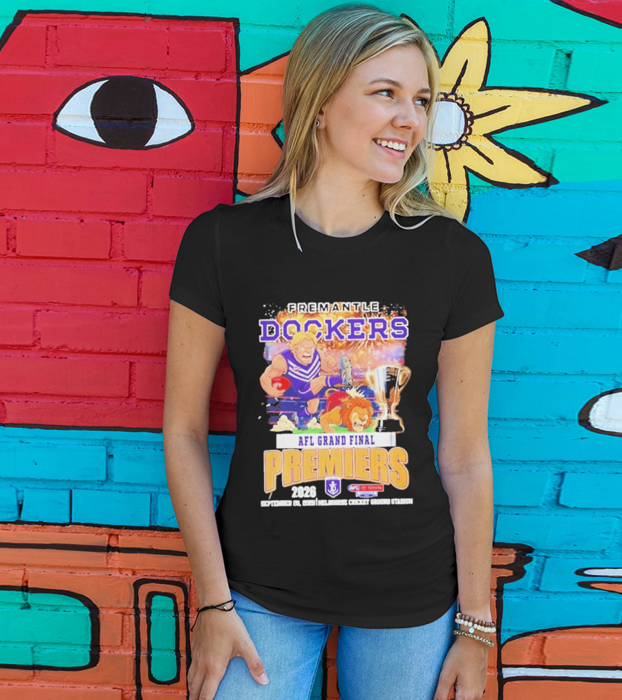 Fremantle Dockers 2026 AFL Grand Final Premiers Trophy Melbourne Cricket Ground Stadium T-Shirt