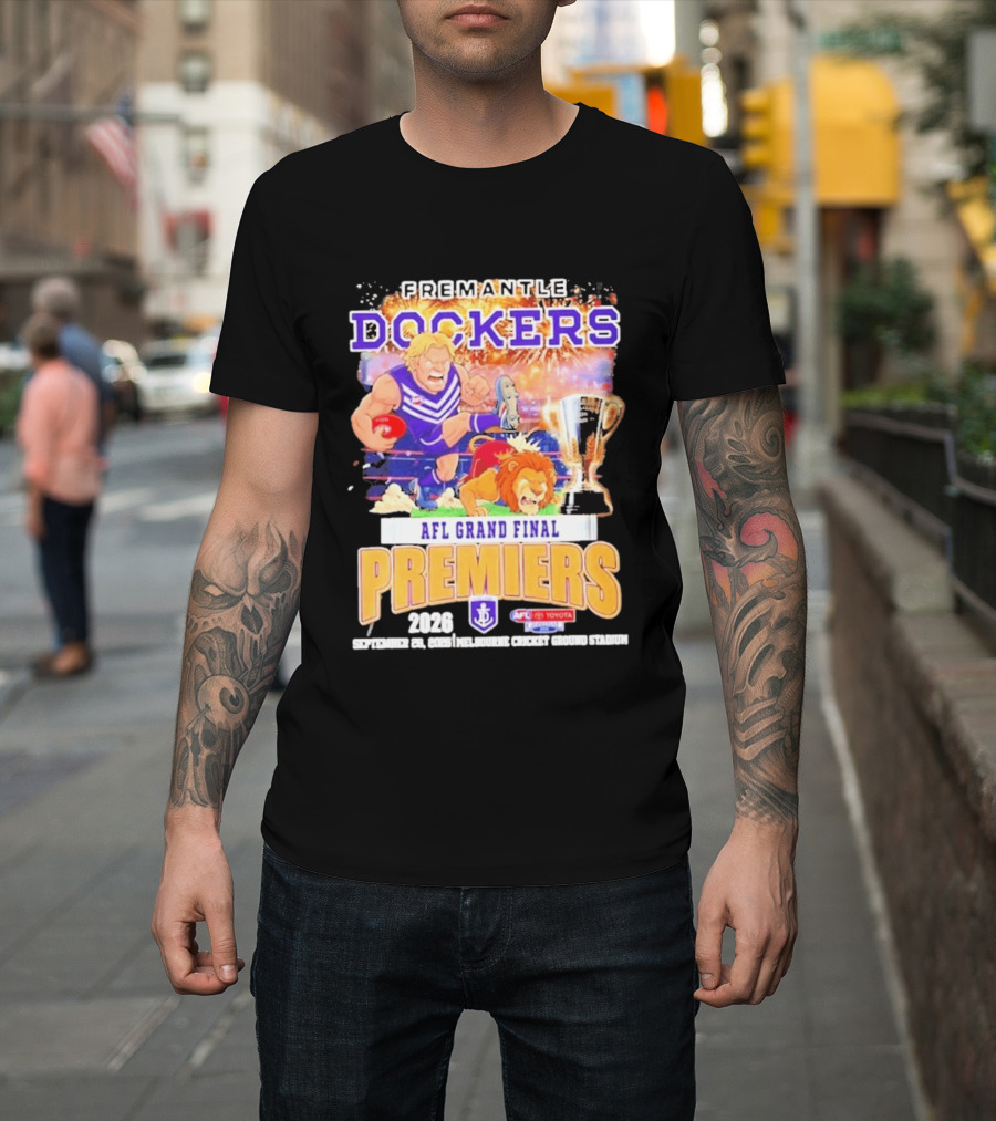 Fremantle Dockers 2026 AFL Grand Final Premiers Trophy Melbourne Cricket Ground Stadium T-Shirt