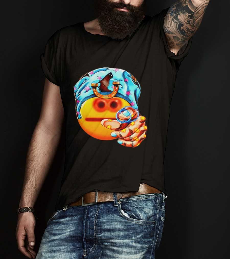Johnny Joestar Emoji Icon With Star And Horse T-Shirt