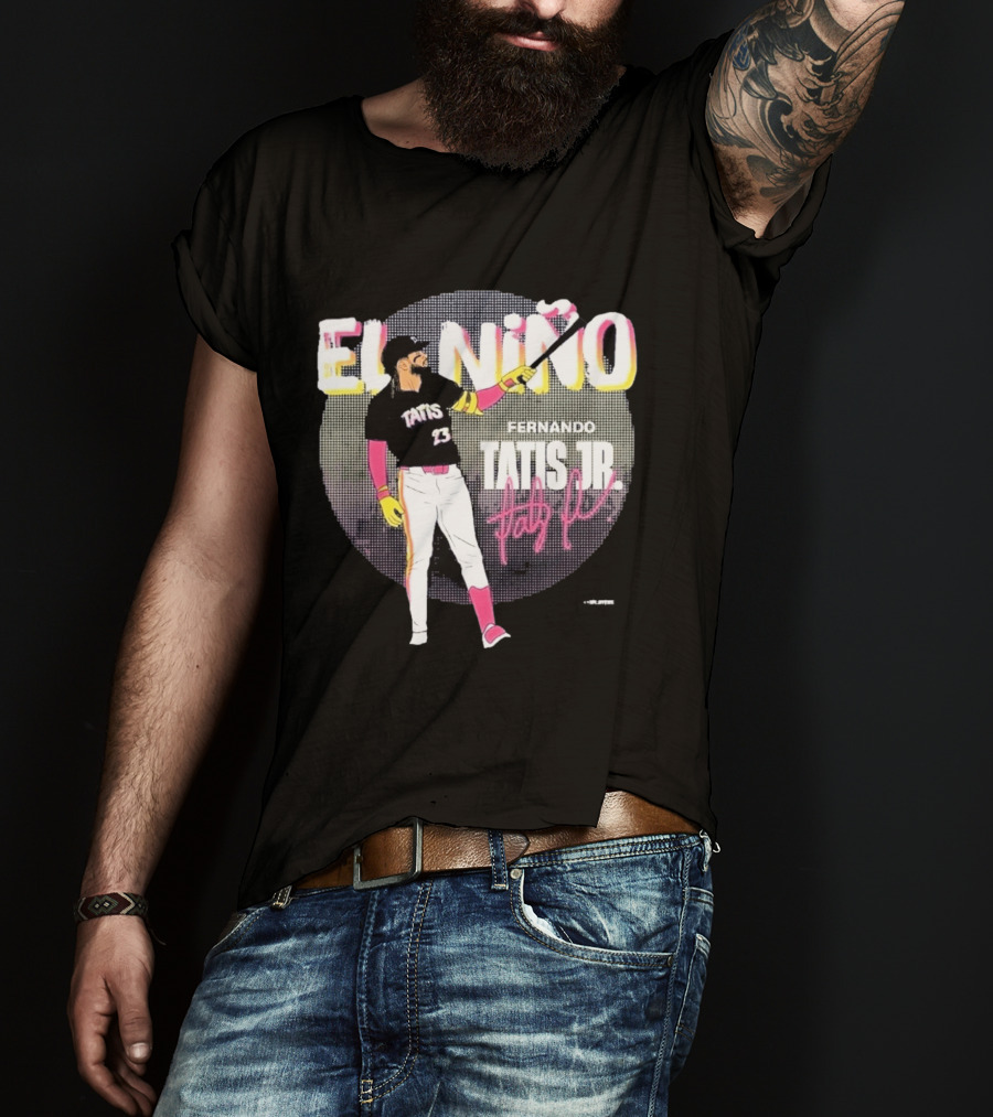Padres Fernando Tatis Jr El Niño 23 Pink Bat Baseball T-Shirt