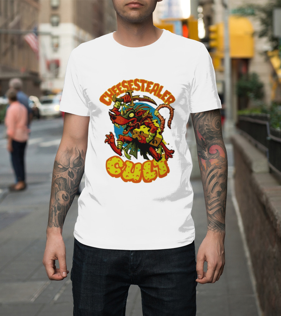 Cheesestealer Cult Rat With Cheese Halloween Fantasy T-Shirt