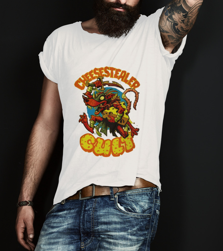 Cheesestealer Cult Rat With Cheese Halloween Fantasy T-Shirt