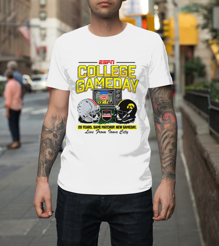 ESPN College GameDay 2026 Iowa Hawkeyes Vs Ohio State Buckeyes 20 Years Same Matchup Iowa City T-Shirt