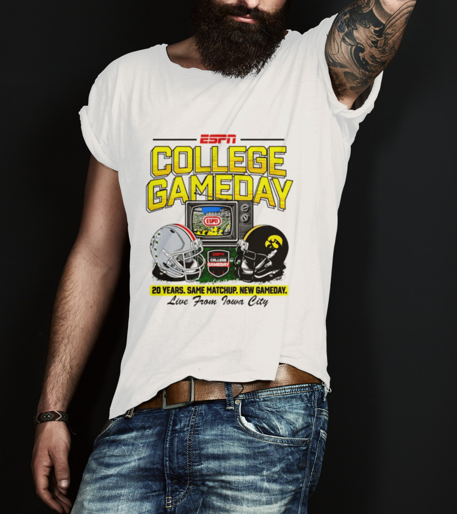 ESPN College GameDay 2026 Iowa Hawkeyes Vs Ohio State Buckeyes 20 Years Same Matchup Iowa City T-Shirt