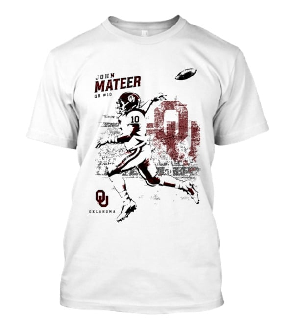 Oklahoma Sooners Football John Mateer QB 10 NCAA 2026 T-Shirt