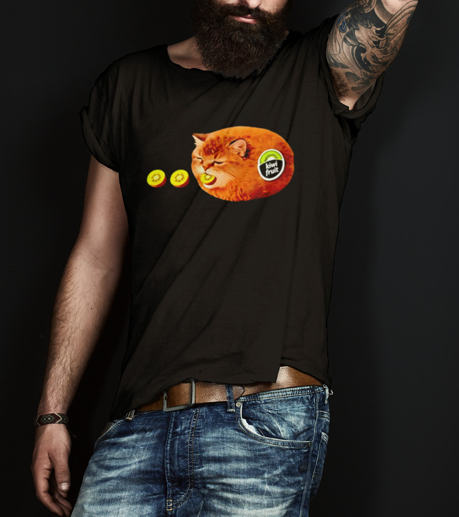 Kiwi Fruit Cat Meme Hilarious Feline Kiwi Hybrid T-Shirt