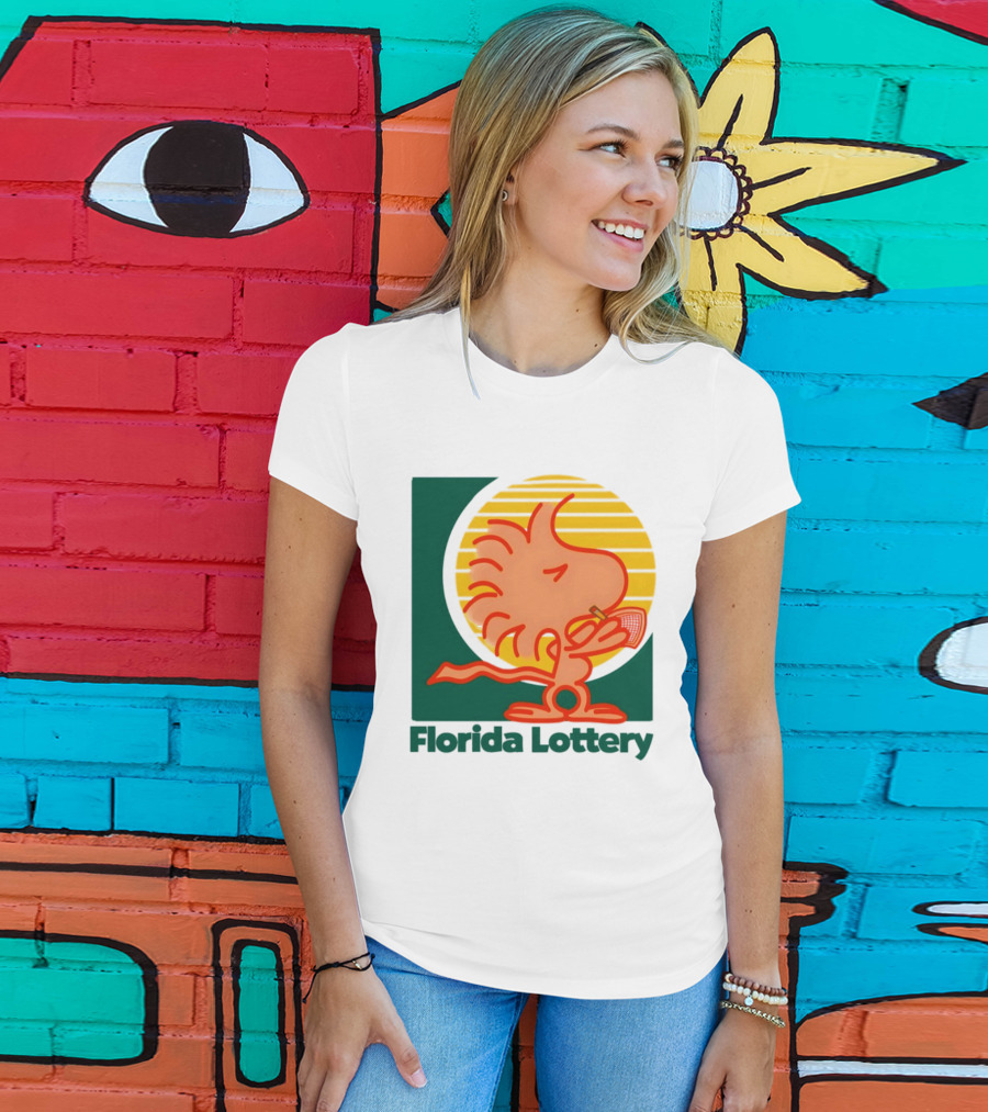 Woodstock Florida Lottery Peanuts Snoopy Sun T-Shirt
