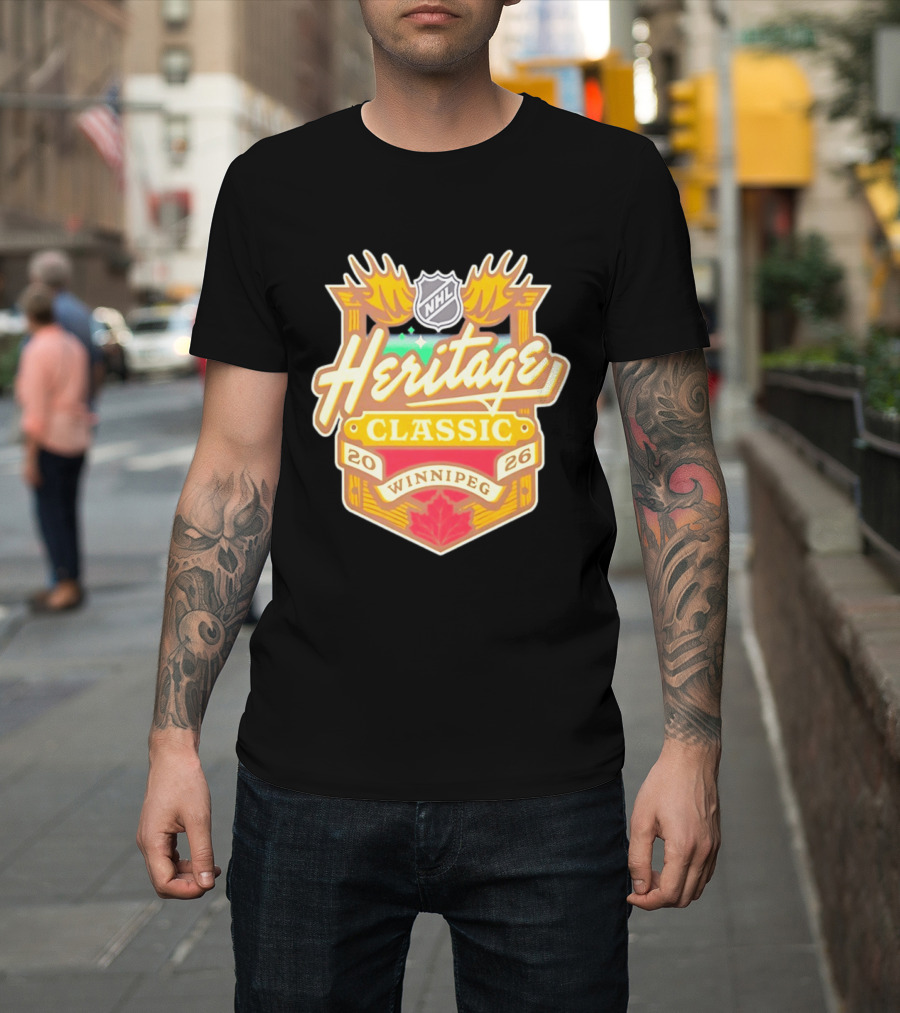 NHL Heritage Classic 2026 Winnipeg Moose Logo Maple Leaf T-Shirt