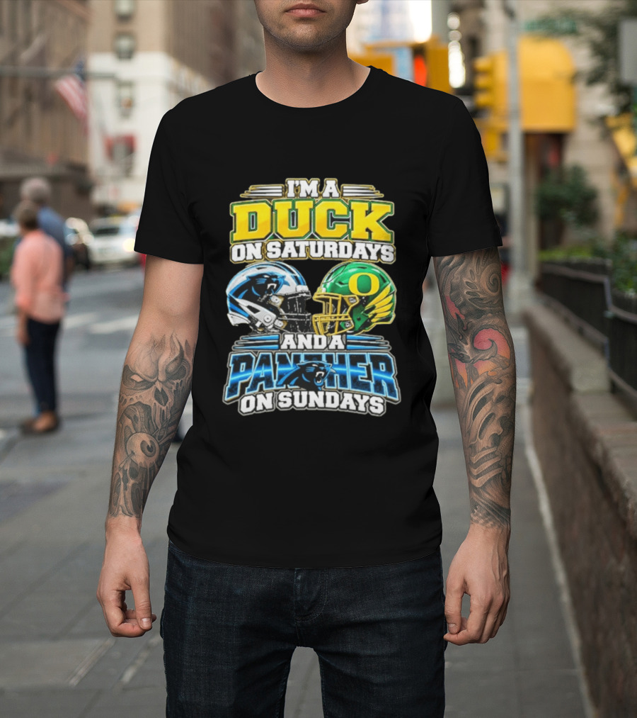 I'm A Duck On Saturdays And A Panther On Sundays Helmet T-Shirt