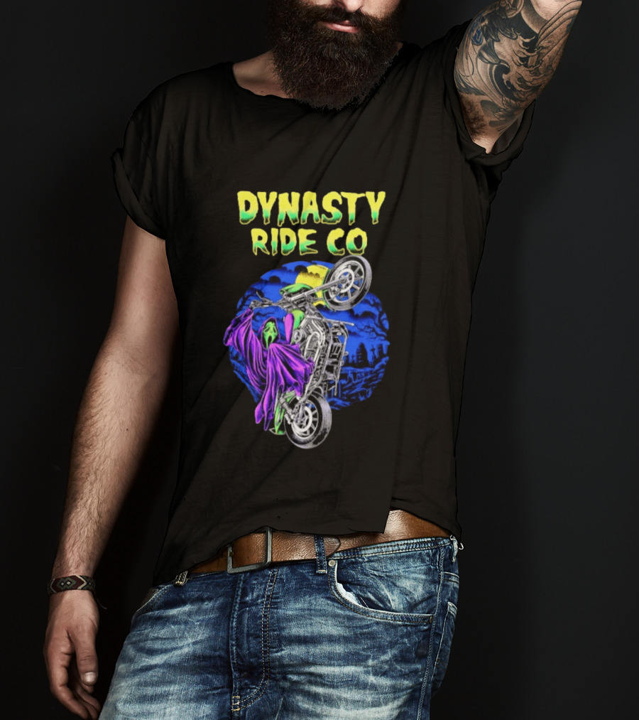 Dynasty Ride Co Ghostface 2026 Halloween Motorcycle Adventure T-Shirt