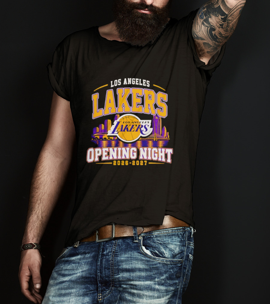 Los Angeles Lakers Opening Night 2026 2027 City Skyline T-Shirt