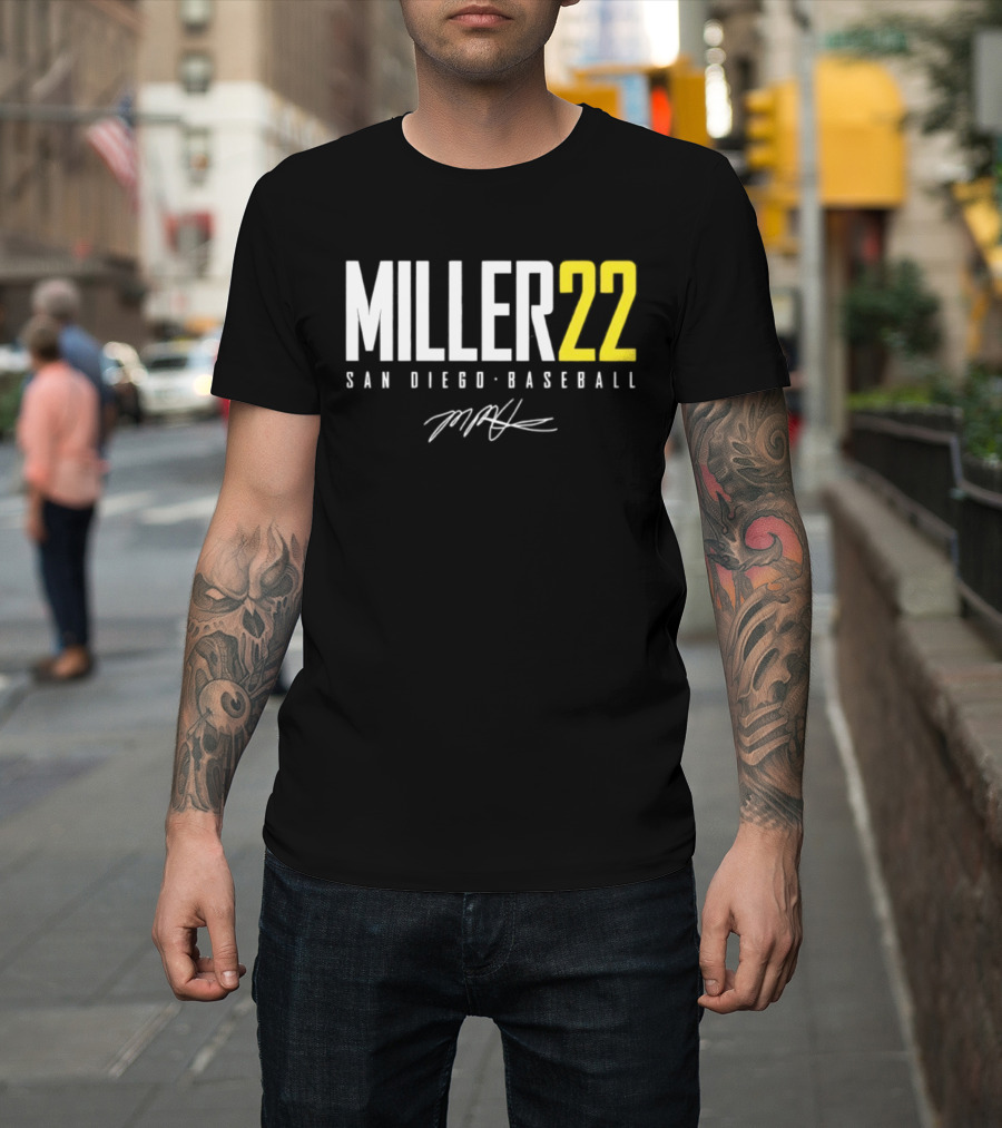 Miller 22 San Diego Baseball Signature T-Shirt
