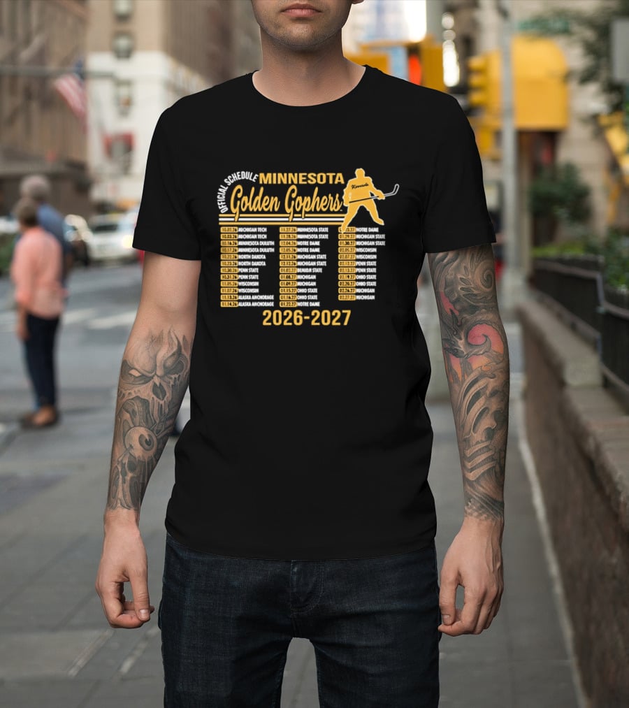 Minnesota Golden Gophers Ice Hockey Schedule 2026 2027 Player Highlights T-Shirt