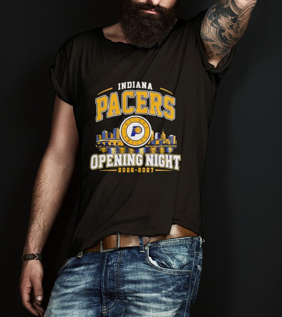 Indiana Pacers NBA Opening Night 2026 2027 City Skyline T-Shirt