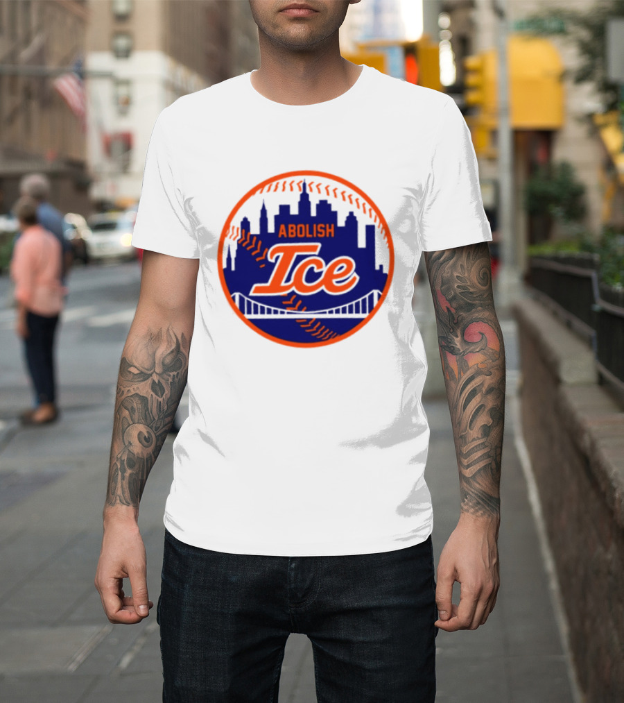 Abolish ICE New York Mets Baseball Fan City Skyline T-Shirt