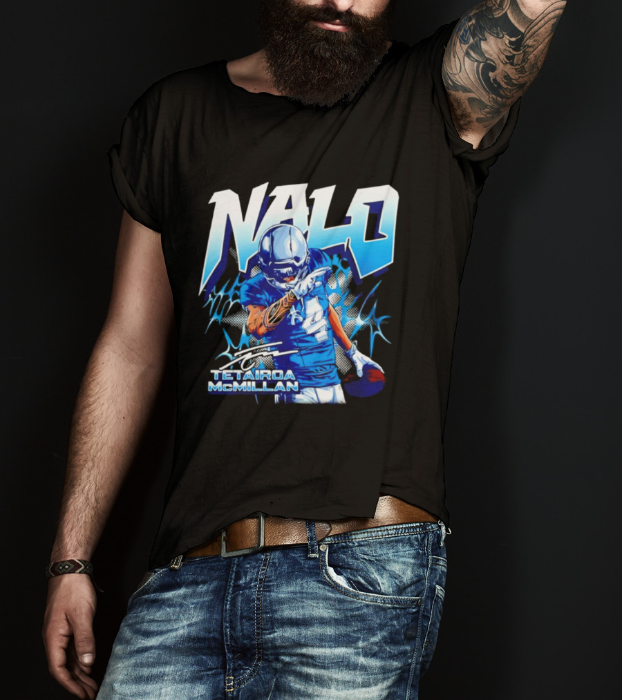 Tetairoa McMillan Nalo Carolina Panthers Football Lightning Player Number 4 T-Shirt