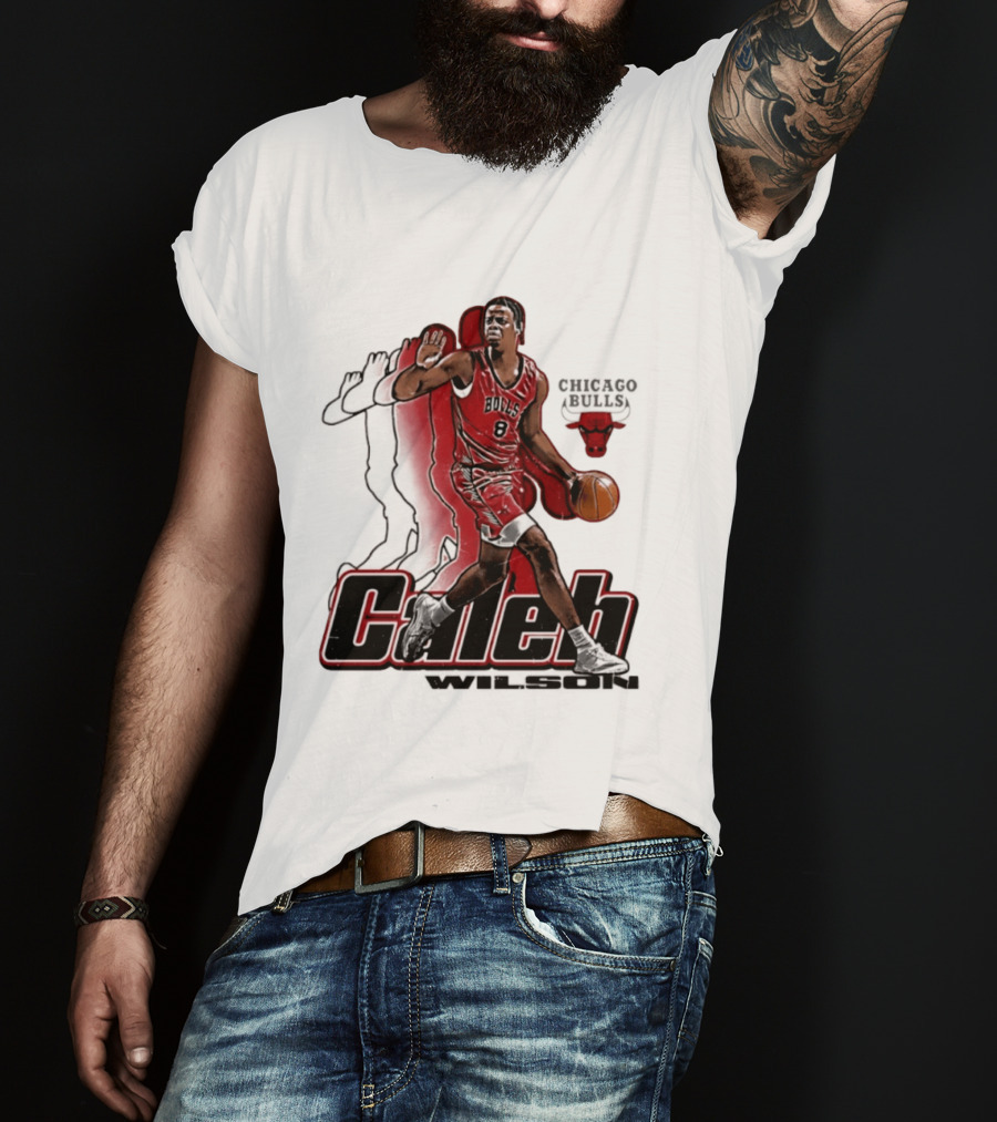 Caleb Wilson 8 Chicago Bulls Basketball Pose T-Shirt