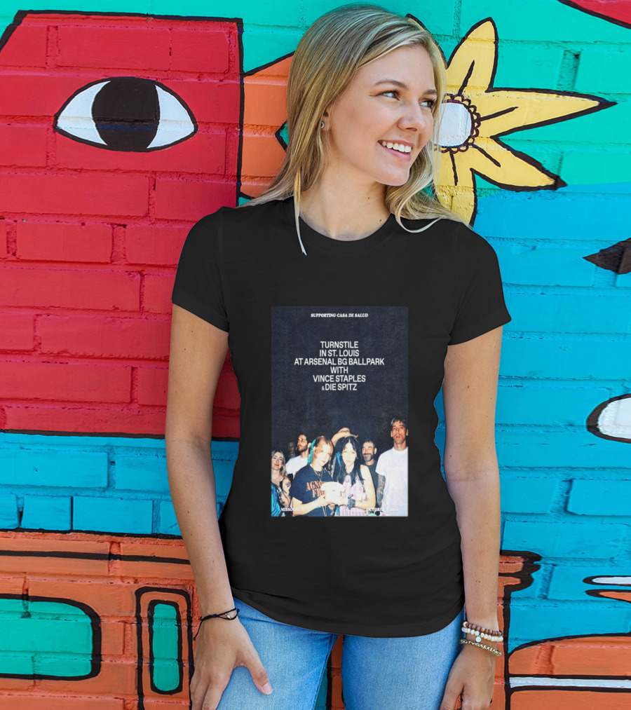 Turnstile St. Louis Arsenal BG Ballpark Vince Staples Die Spitz October 2026 Supporting Casa De Salud Missouri T-Shirt