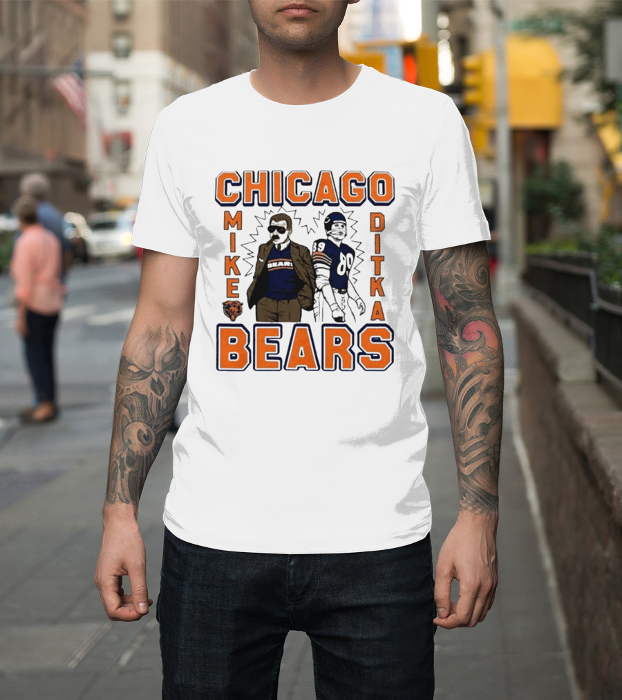 Mike Ditka Chicago Bears Vintage Homage Ash Grey T-Shirt