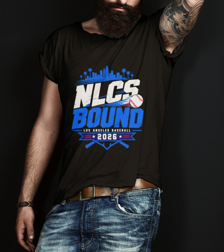 NLCS Bound Los Angeles Baseball 2026 Skyline Postseason T-Shirt