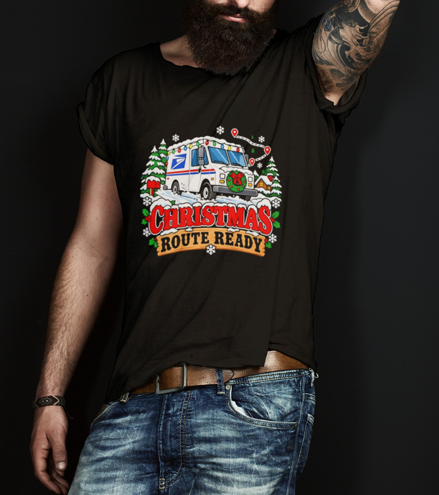 USPS Christmas Route Ready 2026 Delivery Truck Holiday Season T-Shirt
