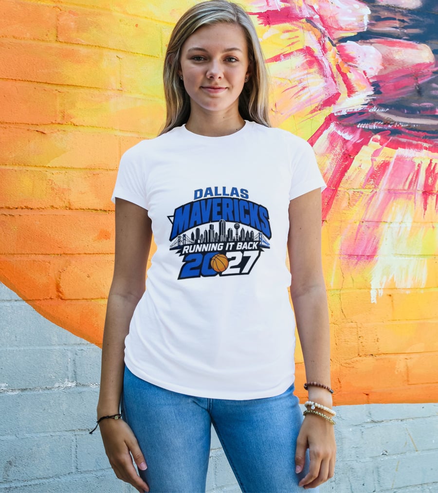 Dallas Mavericks Running It Back 2027 Skyline NBA Basketball T-Shirt