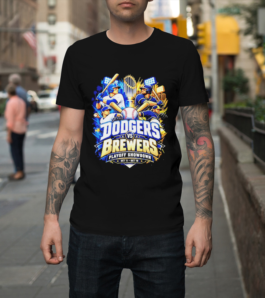 Dodgers Vs Brewers Playoff Showdown Oct 11 19 2026 T-Shirt