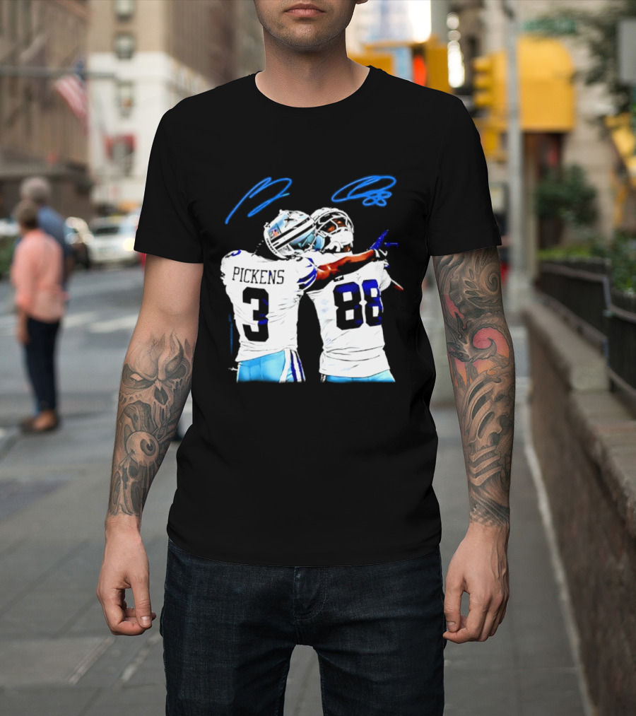 George Pickens CeeDee Lamb Dallas Cowboys Signatures T-Shirt