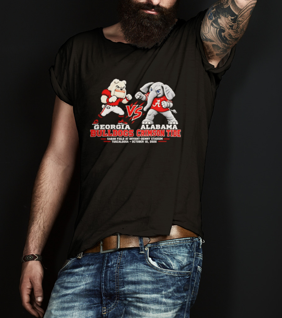 Georgia Bulldogs Alabama Crimson Tide NCAA Football October 13 2026 T-Shirt
