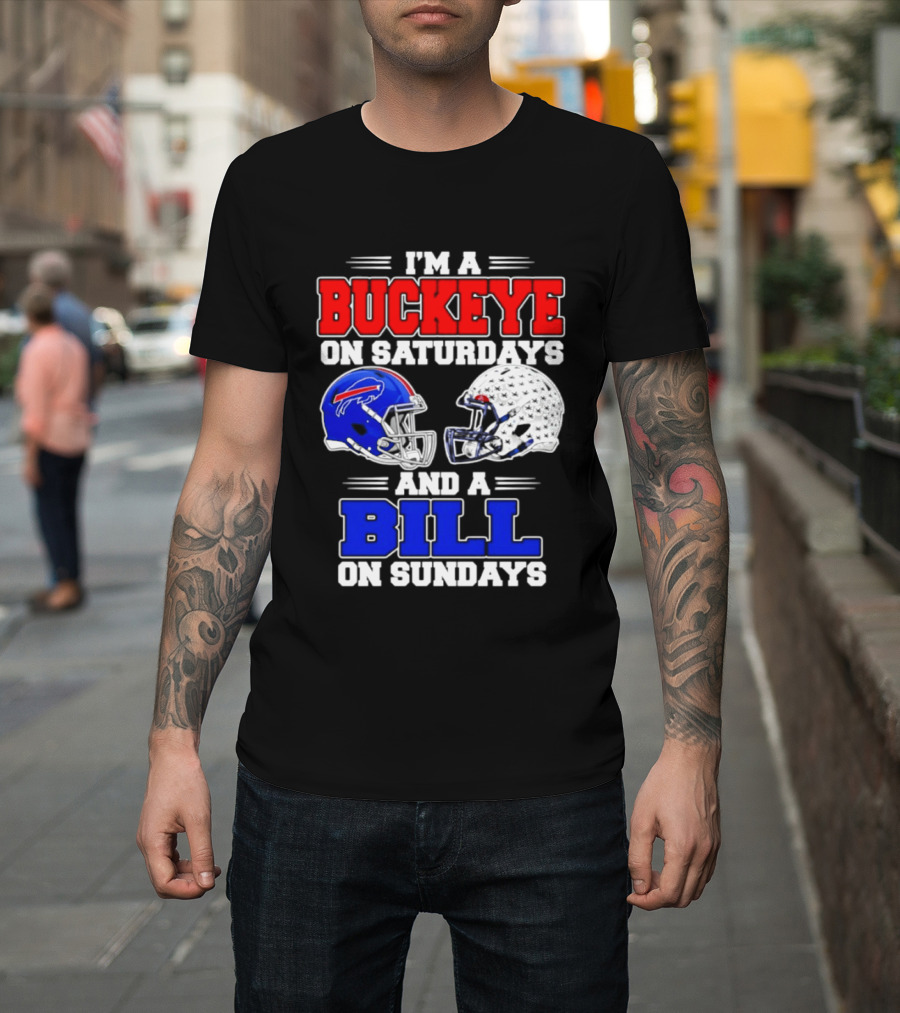 Ohio State Buckeyes Saturdays Buffalo Bills Sundays Fan 2026 T-Shirt