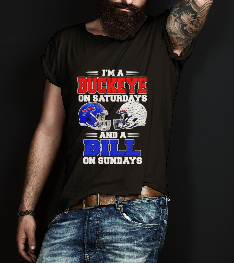 Ohio State Buckeyes Saturdays Buffalo Bills Sundays Fan 2026 T-Shirt