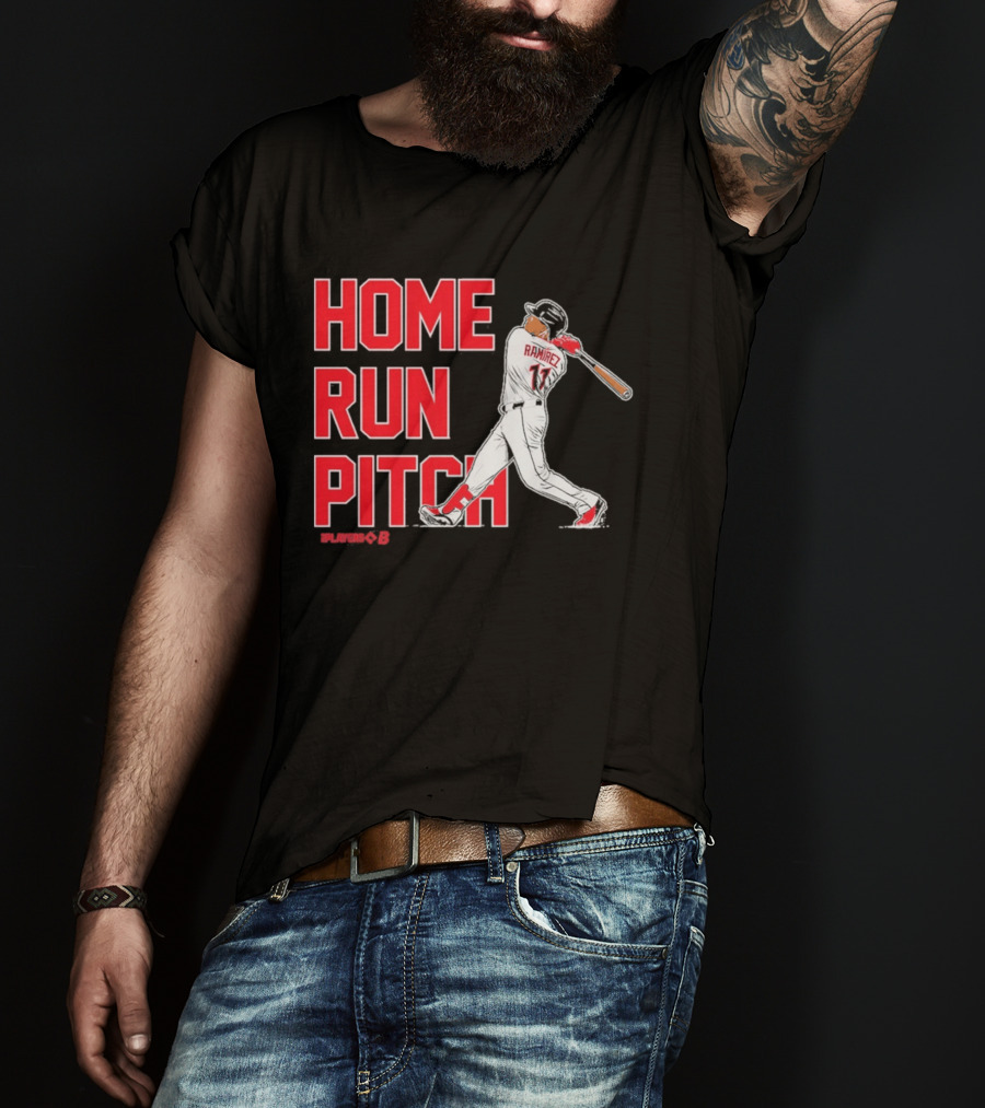 Ramirez 11 Home Run Pitch Swing Baseball T-Shirt