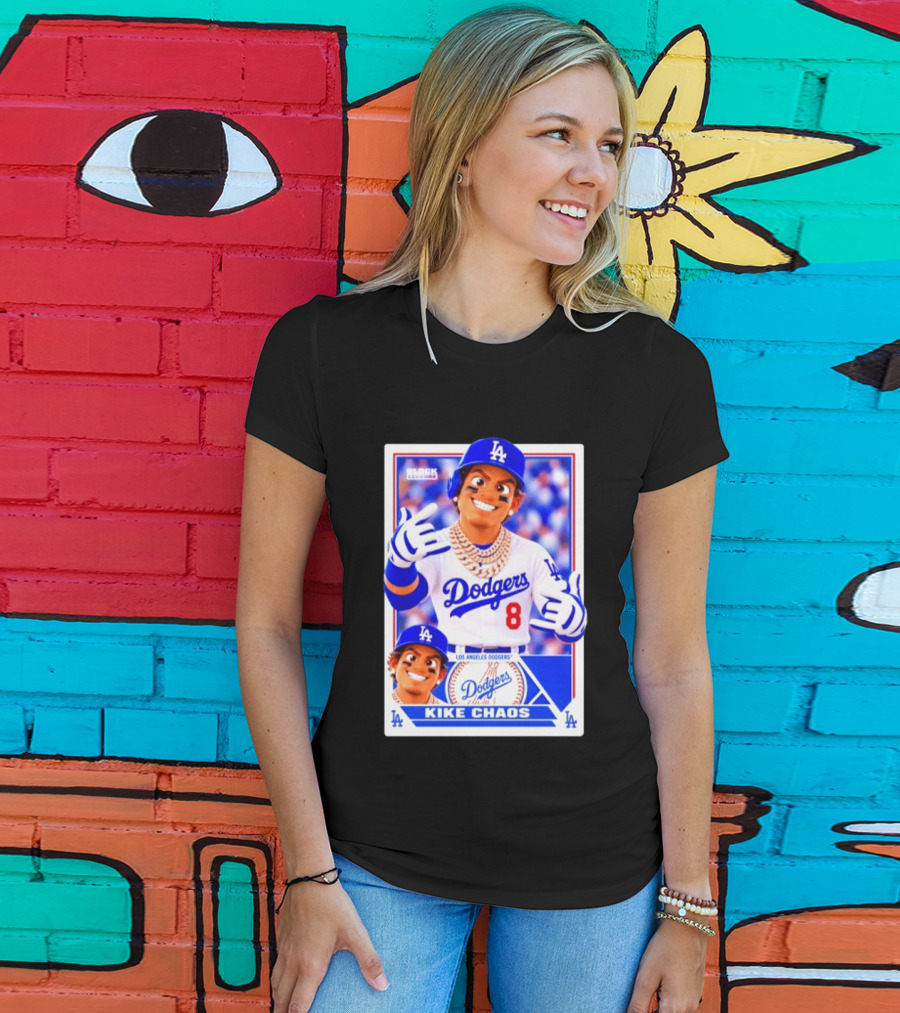 Kike Chaos Los Angeles Dodgers No 8 Block Legendz Baseball Card Dodgers LA T-Shirt