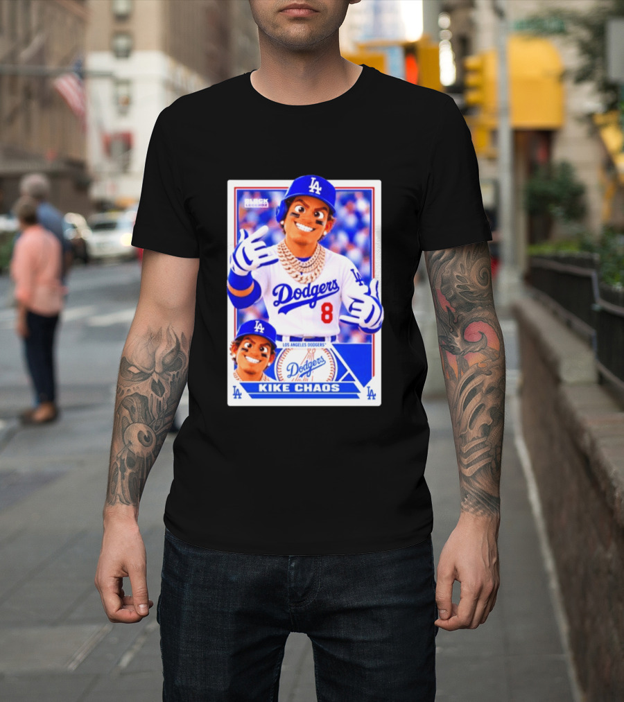 Kike Chaos Los Angeles Dodgers No 8 Block Legendz Baseball Card Dodgers LA T-Shirt