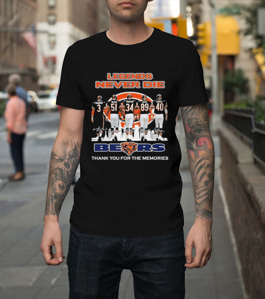 Legends Never Die Bears Thank You For The Memories 3 51 34 89 40 T-Shirt