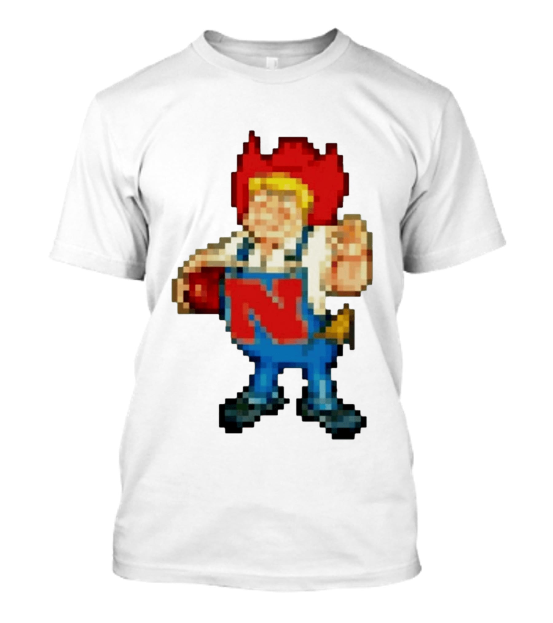 Herbie Husker Nebraska Cornhuskers Pixelated Character With Football T-Shirt