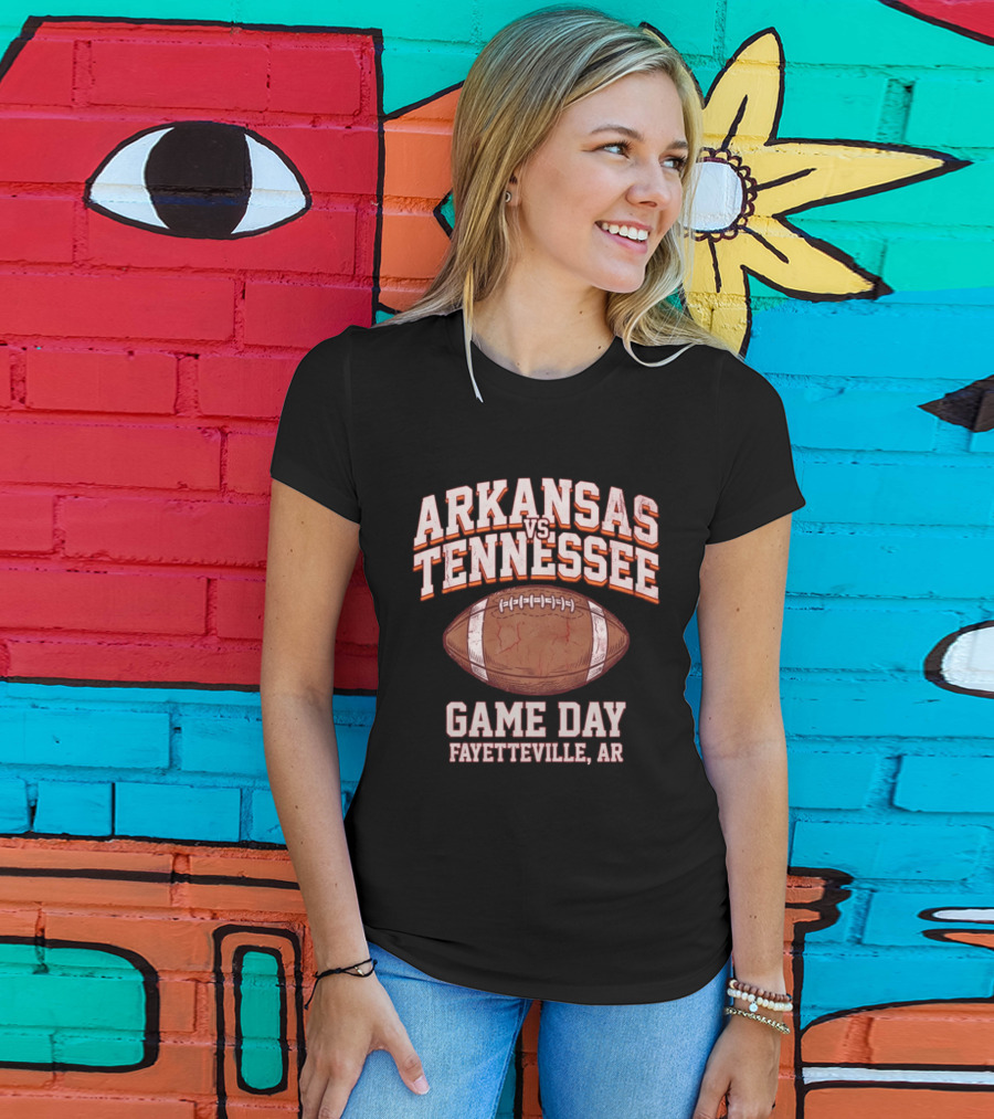 Arkansas Vs Tennessee Game Day Fayetteville AR Football Matchup T-Shirt