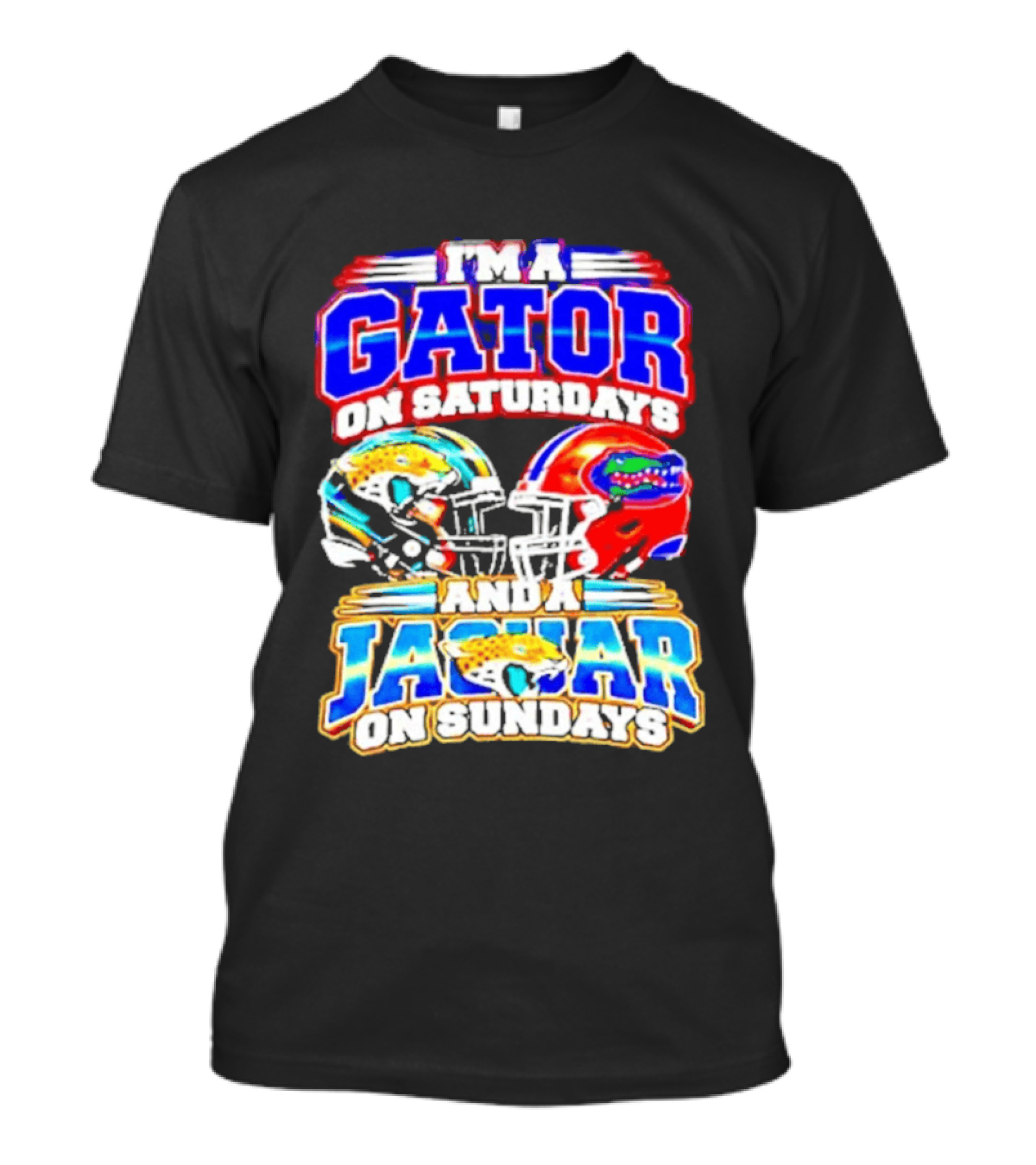 Florida Football Gator On Saturdays Jaguar On Sundays Helmets T-Shirt
